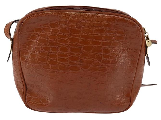 Borsa a Spalla Vala in Pelle Marrone Oro Auth BA5869 di Salvatore Ferragamo D'oro - vista 3