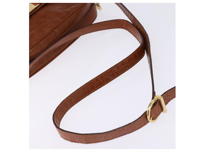 Borsa a Spalla Vala in Pelle Marrone Oro Auth BA5869 di Salvatore Ferragamo D'oro - vista 7