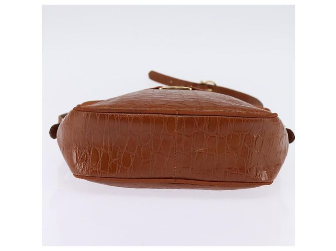 Borsa a Spalla Vala in Pelle Marrone Oro Auth BA5869 di Salvatore Ferragamo D'oro - vista 9