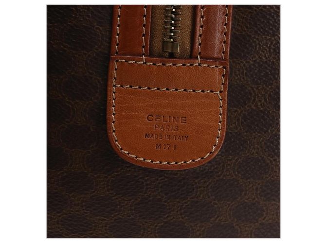 Céline Borsa Boston in tela Macadam CELINE PVC marrone oro Auth SW1520 D'oro - vista 12
