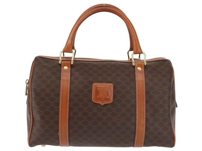 Céline Borsa Boston in tela Macadam CELINE PVC marrone oro Auth SW1520 D'oro - vista 13