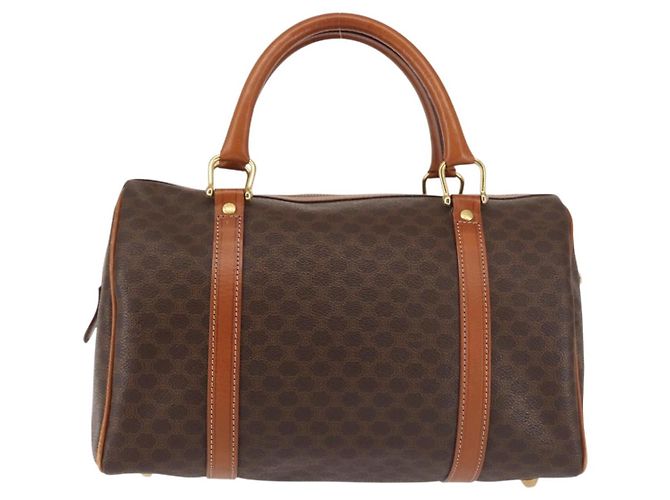 Céline Borsa Boston in tela Macadam CELINE PVC marrone oro Auth SW1520 D'oro - vista 2