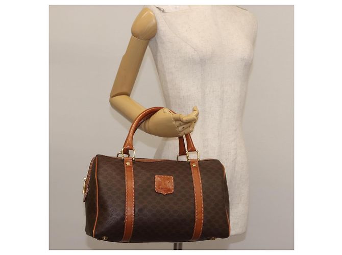 Céline Borsa Boston in tela Macadam CELINE PVC marrone oro Auth SW1520 D'oro - vista 21