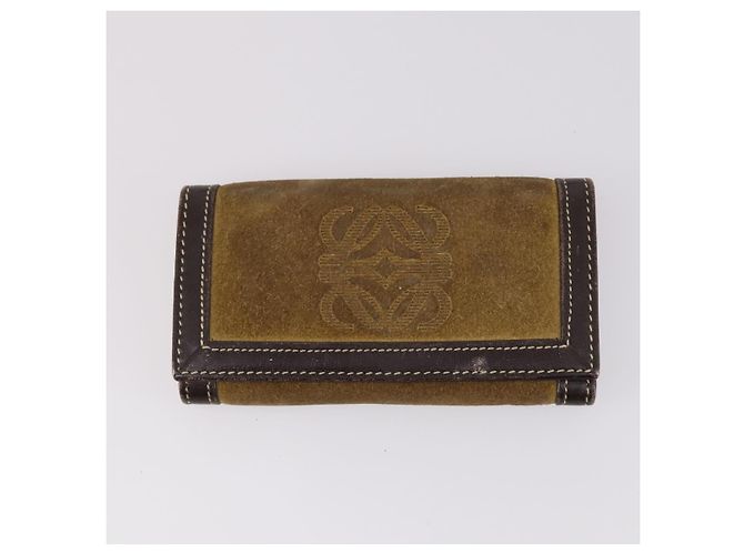 Portafoglio Anagram LOEWE Pelle 4Set Marrone Nero Beige Auth bs29140 - vista 2