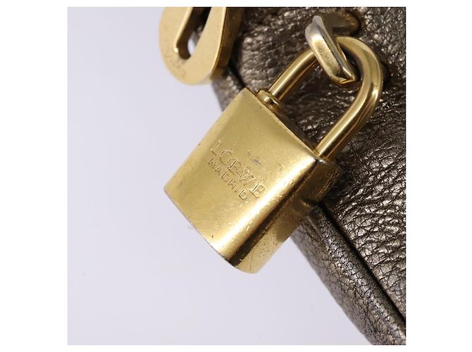 Borsa a Spalla Anagramma LOEWE in Pelle Dorata Auth bs29427 D'oro - vista 10