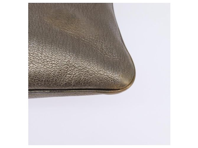 Borsa a Spalla Anagramma LOEWE in Pelle Dorata Auth bs29427 D'oro - vista 14