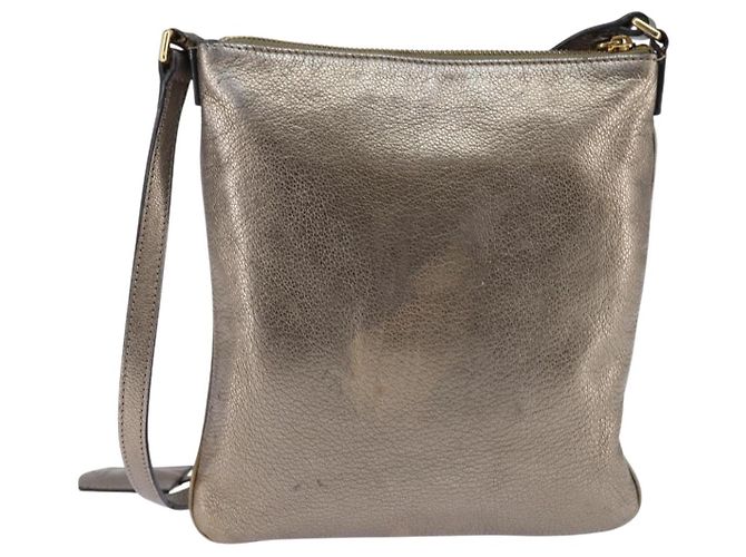 Borsa a Spalla Anagramma LOEWE in Pelle Dorata Auth bs29427 D'oro - vista 2