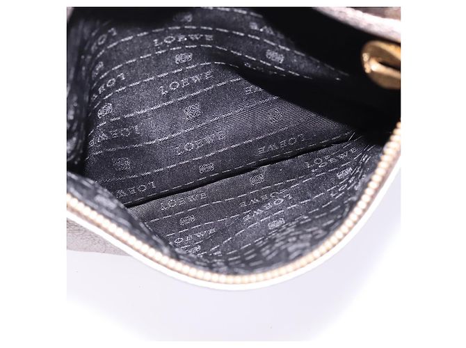 Borsa a Spalla Anagramma LOEWE in Pelle Dorata Auth bs29427 D'oro - vista 21