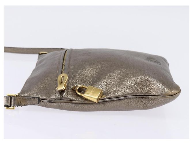 Borsa a Spalla Anagramma LOEWE in Pelle Dorata Auth bs29427 D'oro - vista 3