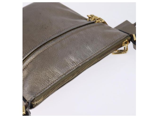 Borsa a Spalla Anagramma LOEWE in Pelle Dorata Auth bs29427 D'oro - vista 6
