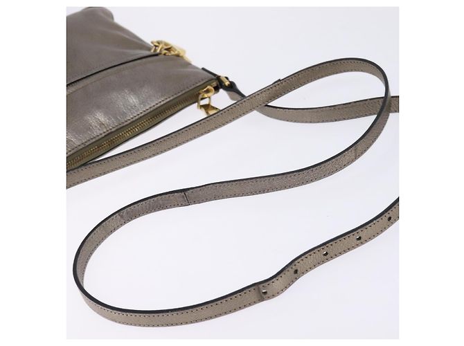 Borsa a Spalla Anagramma LOEWE in Pelle Dorata Auth bs29427 D'oro - vista 7
