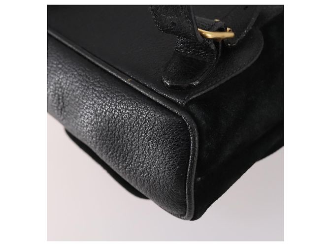 Zaino in suede nero e oro Gucci Bamboo 003 2058 0030 Auth ep10853 D'oro - vista 14