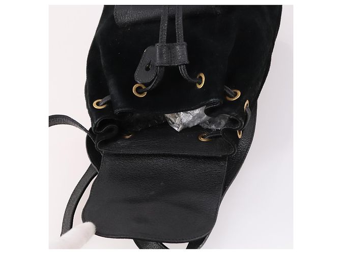 Zaino in suede nero e oro Gucci Bamboo 003 2058 0030 Auth ep10853 D'oro - vista 18