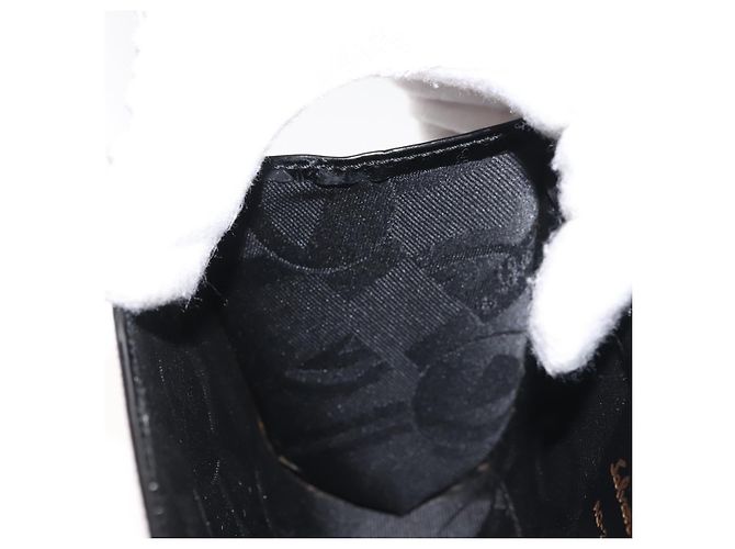 Borsa a Spalla Chain Gancini Salvatore Ferragamo Smalto Nero Oro Auth 142666 D'oro - vista 19