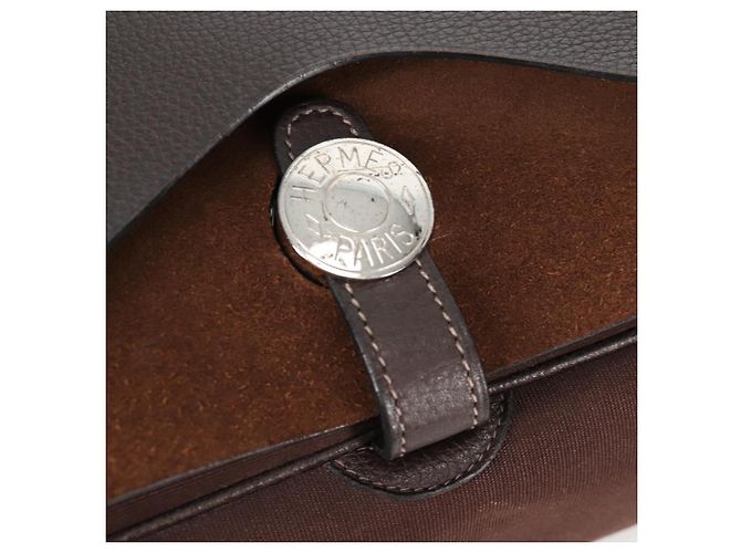 Hermès HERMES Colorado GM Borsa a Spalla Pelle Marrone Argento Auth 135288M - vista 17