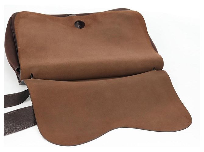 Hermès HERMES Colorado GM Borsa a Spalla Pelle Marrone Argento Auth 135288M - vista 19