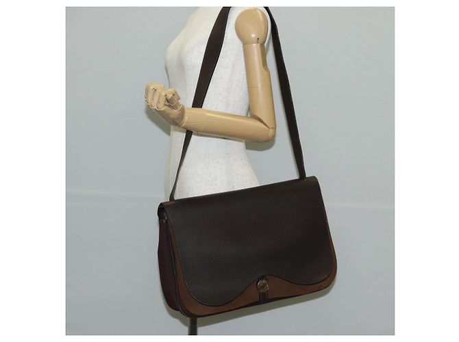Hermès HERMES Colorado GM Borsa a Spalla Pelle Marrone Argento Auth 135288M - vista 30