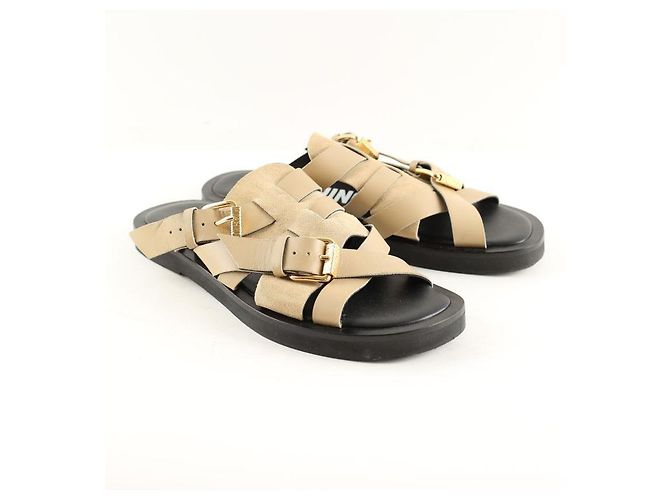 Moschino Sandali in pelle beige - vista 5