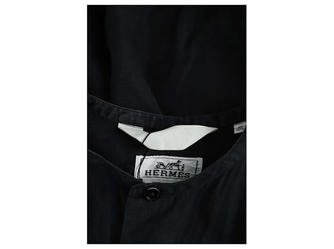 Hermès Schwarze Leinenhemd - Ansicht 5