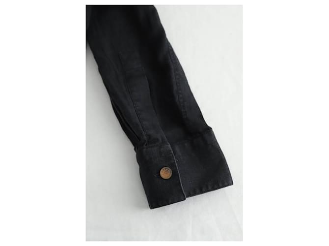 Hermès Schwarze Leinenhemd - Ansicht 6