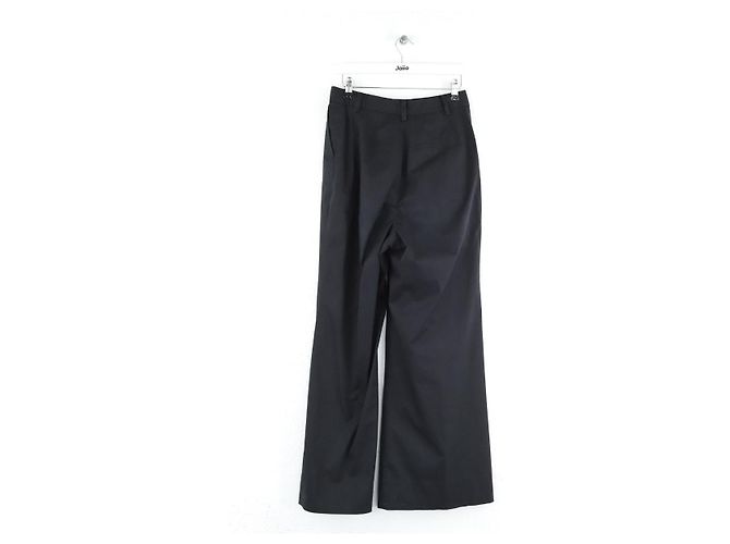 Autre Marque Pantalón ancho de algodón negro - vista 3