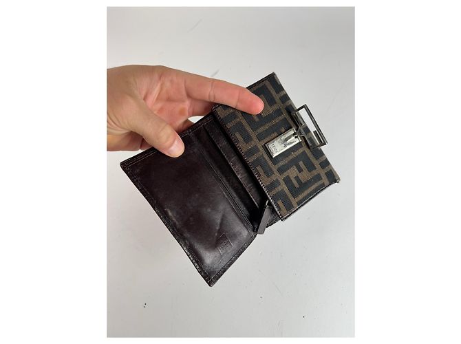 Cartera Vintage Fendi Monograma FF Marrón Castaño - vista 3