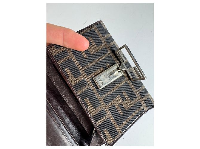Cartera Vintage Fendi Monograma FF Marrón Castaño - vista 4