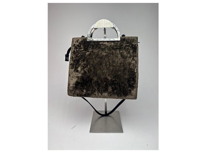 Vintage Courreges 2Way Leder-Fell Tasche braun - Ansicht 10