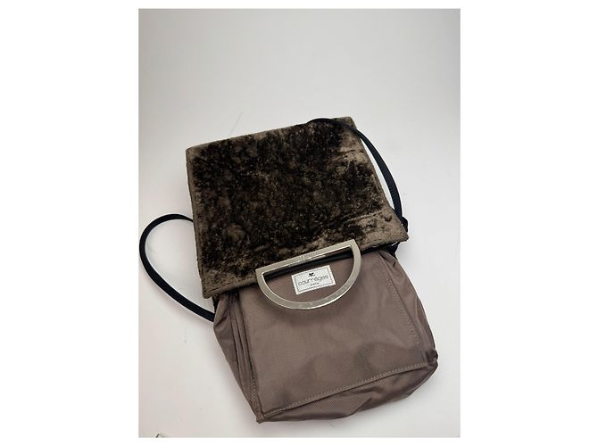 Vintage Courreges 2Way Leder-Fell Tasche braun - Ansicht 3