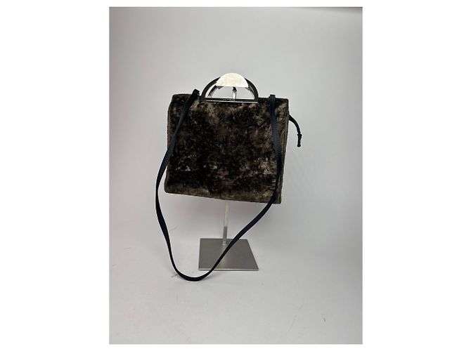 Vintage Courreges 2Way Leder-Fell Tasche braun - Ansicht 8
