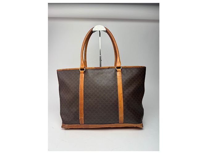 Big Bag Céline Vintage Celine Paris Triomphe Monogramm Ledertasche braun - Ansicht 2