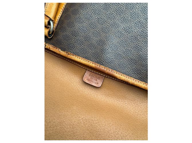 Big Bag Céline Vintage Celine Paris Triomphe Monogramm Ledertasche braun - Ansicht 4