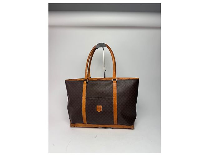 Big Bag Céline Vintage Celine Paris Triomphe Monogramm Ledertasche braun - Ansicht 7