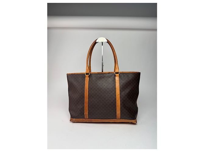 Big Bag Céline Vintage Celine Paris Triomphe Monogramm Ledertasche braun - Ansicht 9
