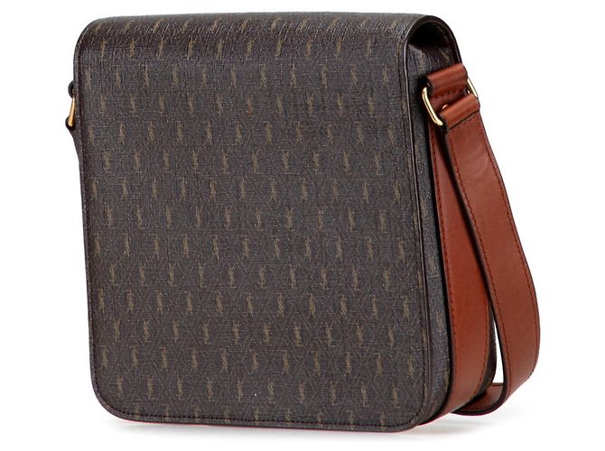 Borsa a Spalla Monogramma YSL Saint Laurent Marrone - vista 2