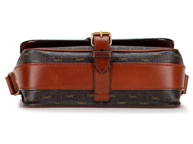 Borsa a Spalla Monogramma YSL Saint Laurent Marrone - vista 3