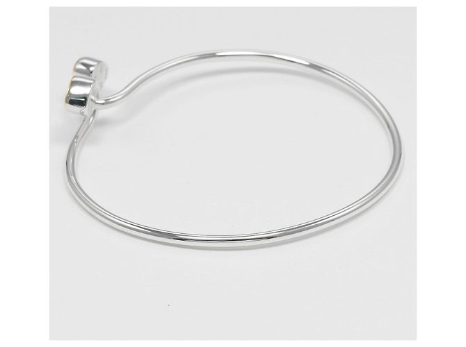 Bracciale a bangle con doppio cuore Tiffany & Co. in argento sterling con oro giallo 18K - vista 5