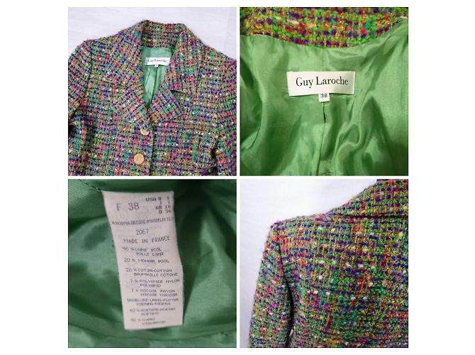 Abrigo tartán verde Guy Laroche con botones dorados años 1990 Multicolor - vista 12