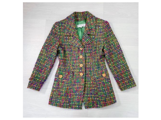 Abrigo tartán verde Guy Laroche con botones dorados años 1990 Multicolor - vista 2