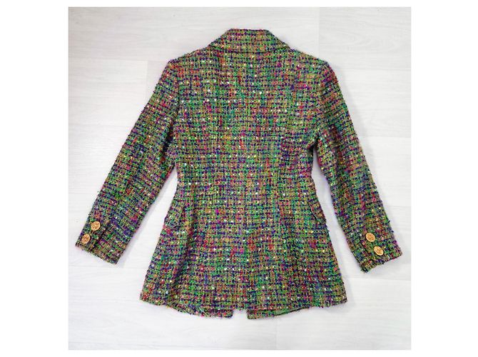 Abrigo tartán verde Guy Laroche con botones dorados años 1990 Multicolor - vista 3