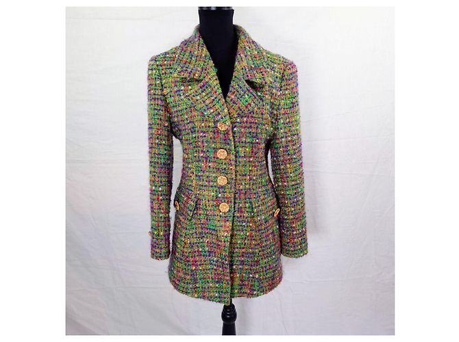 Abrigo tartán verde Guy Laroche con botones dorados años 1990 Multicolor - vista 5