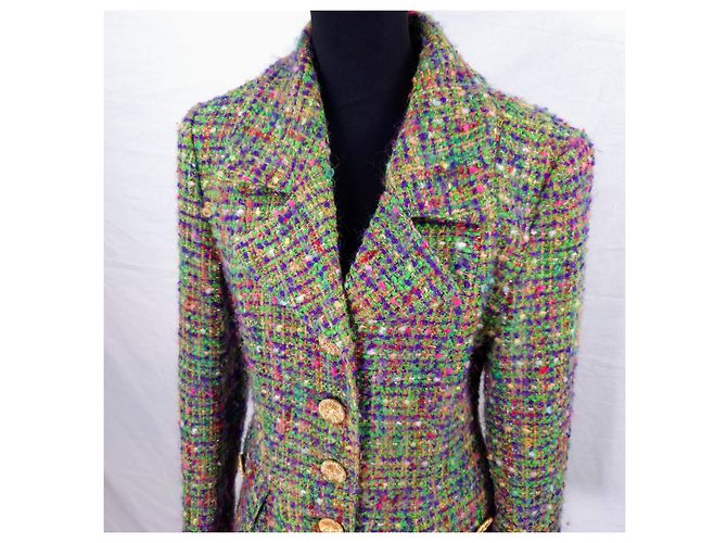 Abrigo tartán verde Guy Laroche con botones dorados años 1990 Multicolor - vista 6