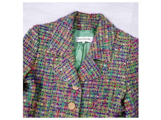 Abrigo tartán verde Guy Laroche con botones dorados años 1990 Multicolor - vista 7