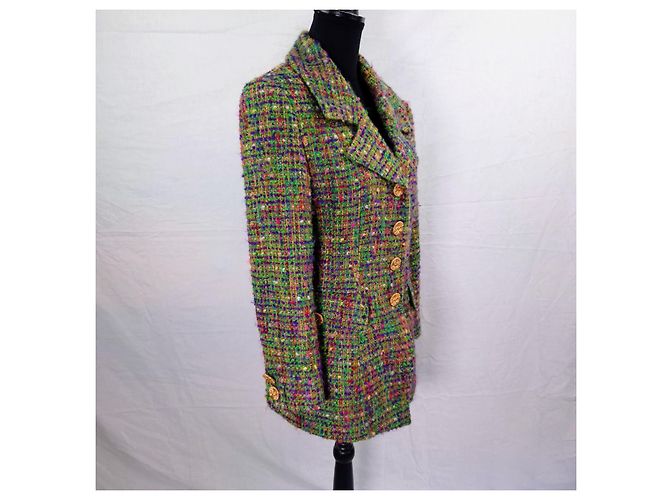 Abrigo tartán verde Guy Laroche con botones dorados años 1990 Multicolor - vista 8