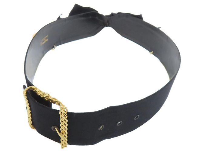 Cintura in raso CHANEL per uomini Nero D'oro - vista 3