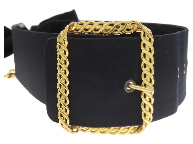 Cintura in raso CHANEL per uomini Nero D'oro - vista 4