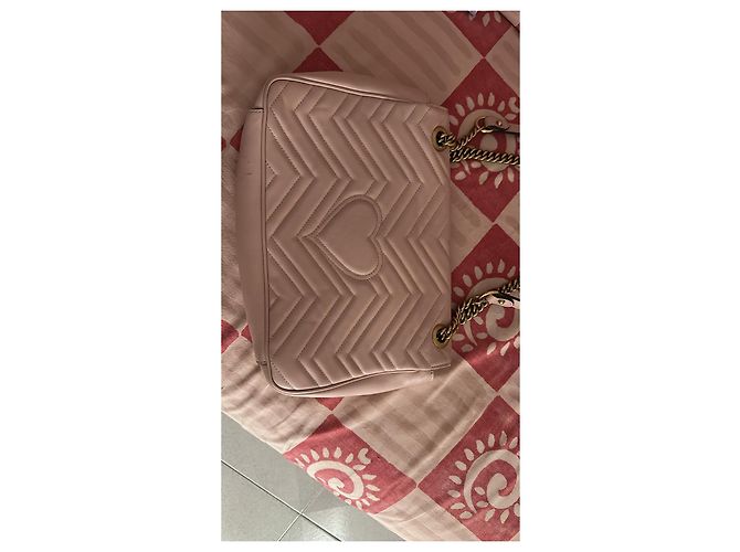 Borsa a mano Gucci Marmont in pelle rosa - vista 3
