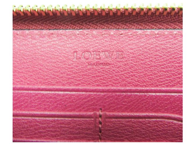 Cartera larga de cuero para mujer con botón Anagram Loewe Rosa - vista 10