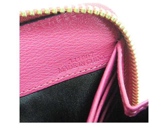 Cartera larga de cuero para mujer con botón Anagram Loewe Rosa - vista 11