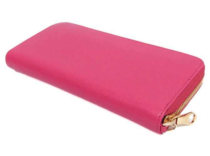 Cartera larga de cuero para mujer con botón Anagram Loewe Rosa - vista 3